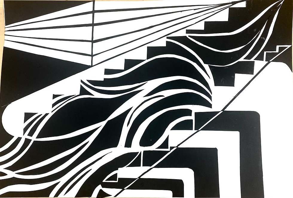Contrast/depth paper cut out