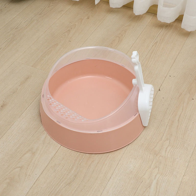 Thumbnail: Large Semi-Enclosed Cat Litter Box with Shovel