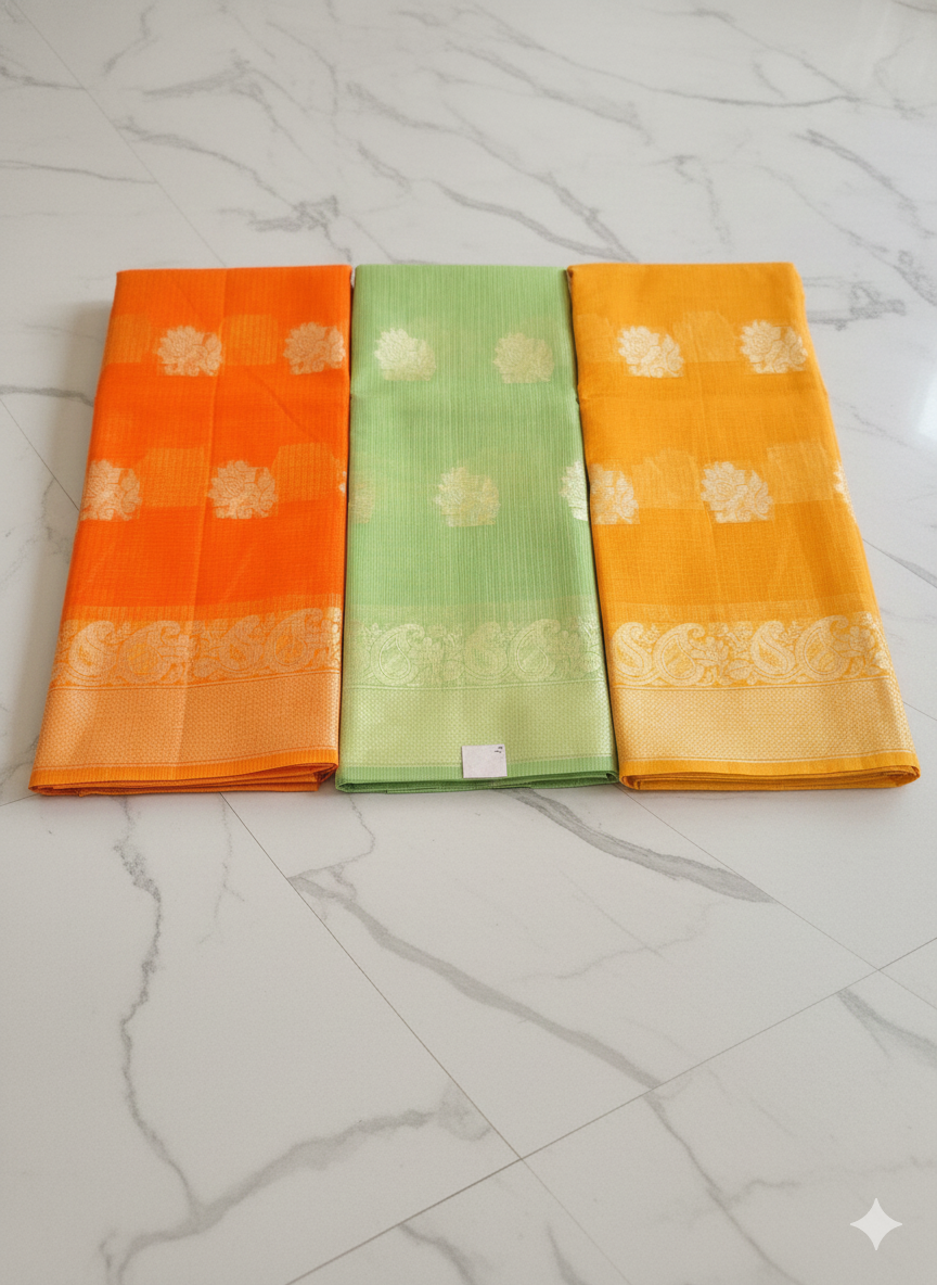 Jari border buta saree
