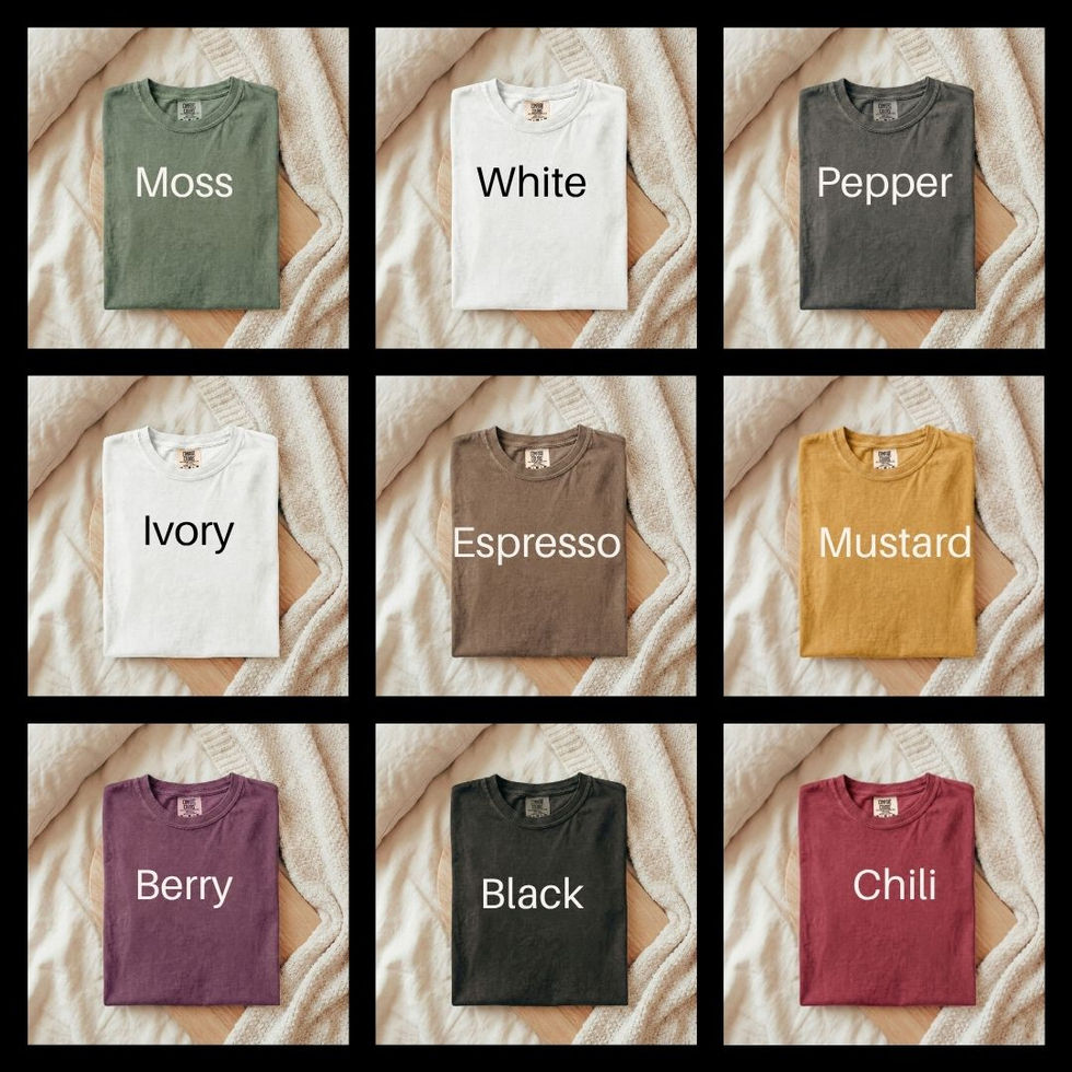 Available colors: Moss, White, Pepper, Ivory, Espresso, Mustard, Berry, Black, Chili