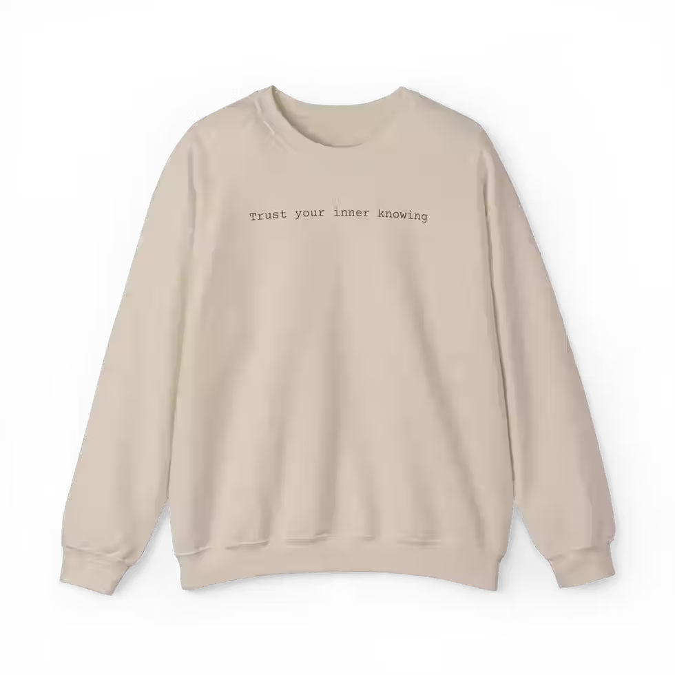 "Trust Your Inner Knowing" Minimalist Spiritual Sweatshirt in sand_Visual Awakening Art