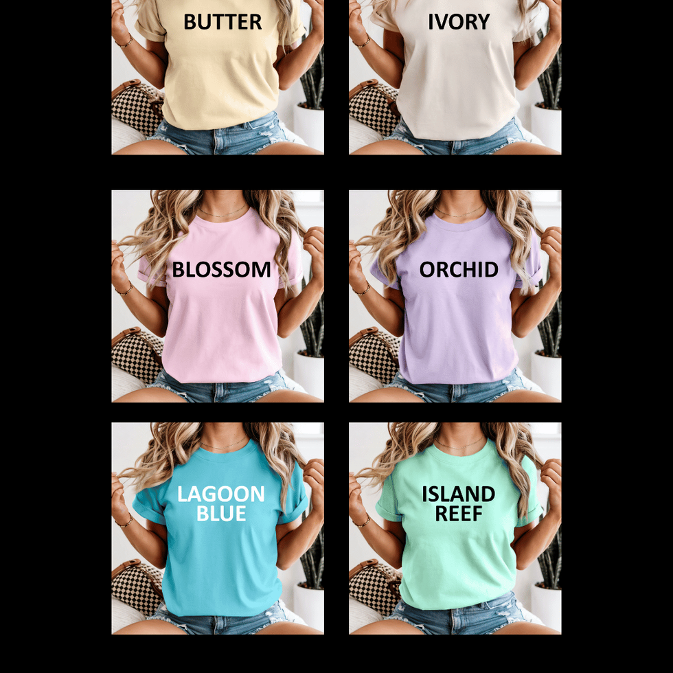 Available colors: Butter, ivory, orchid, blossom, lagoon blue, island reef