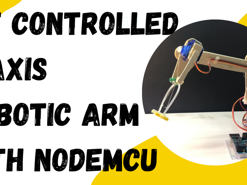 IoT Controlled 2 Axis Robotic Arm with NodeMCu | LearnElectronics India