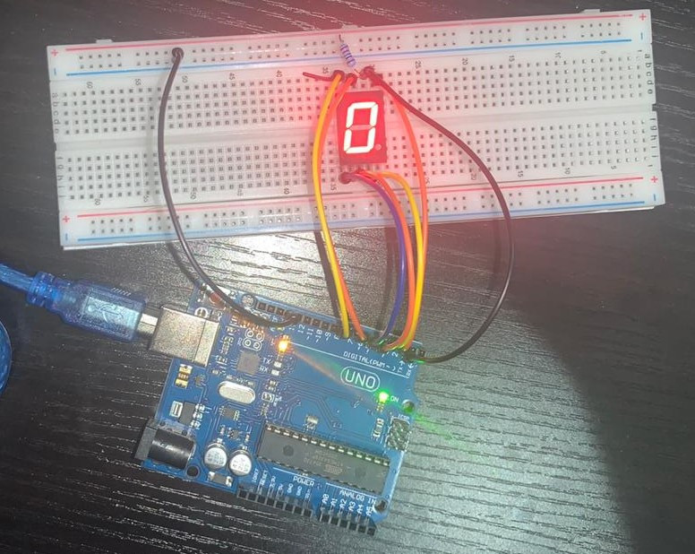 Circuit showing one of the outputs after code interfacing