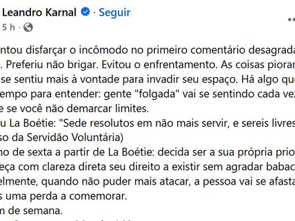 Sou obrigado a concordar com Leandro Karnal desta vez