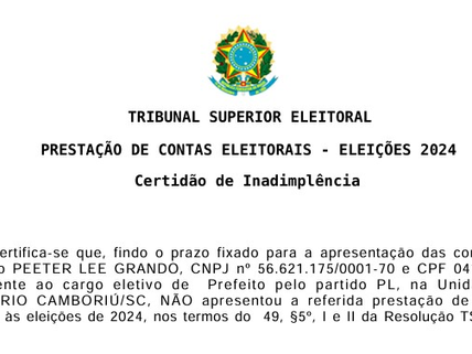 Não consegue administrar nem uma mera prestação de contas de campanha...