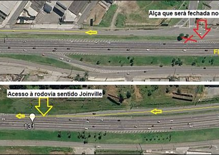 Segunda-feira, 21, será fechada alça de incorporação da BR-101