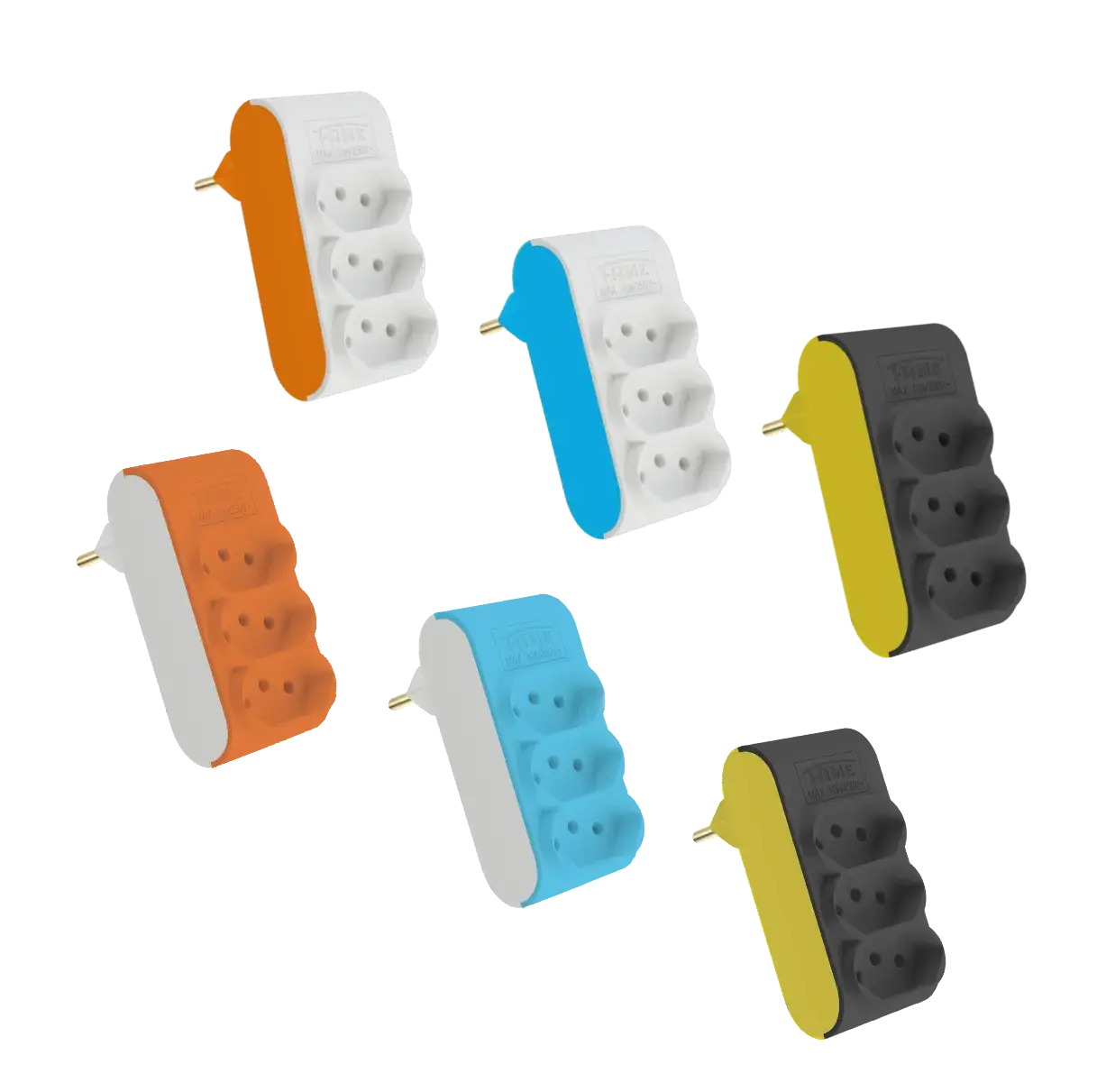 PLUGUE MULTIPLICADOR 3 TOMADAS 2P + T 10A 250V~ - CORES SORTIDAS REF.4105