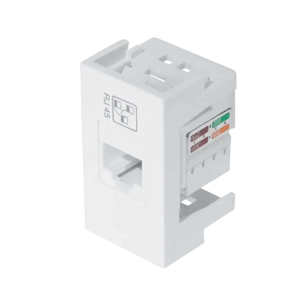 MÓDULO TOMADA REDE RJ 45 - CAT.6 8 VIAS SÉRIE EVIDENCE/MODULARE/BLANC+ REF.2690