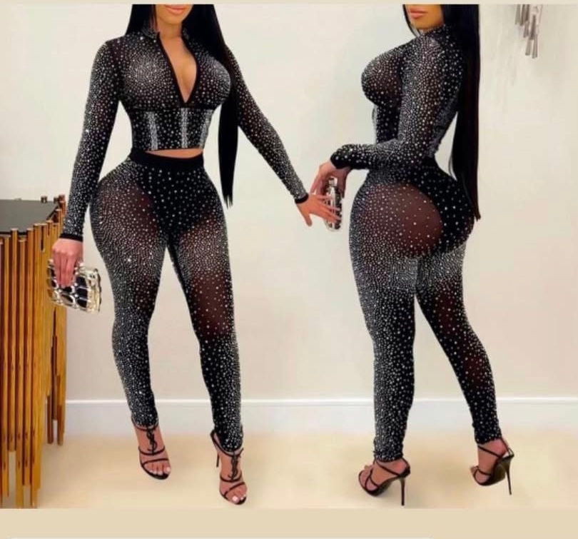 Its That Glitz Look Mesh Set