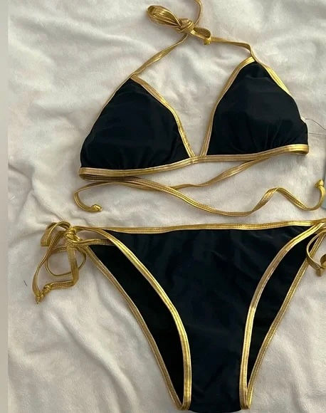 Black/Gold 2pc Swimset