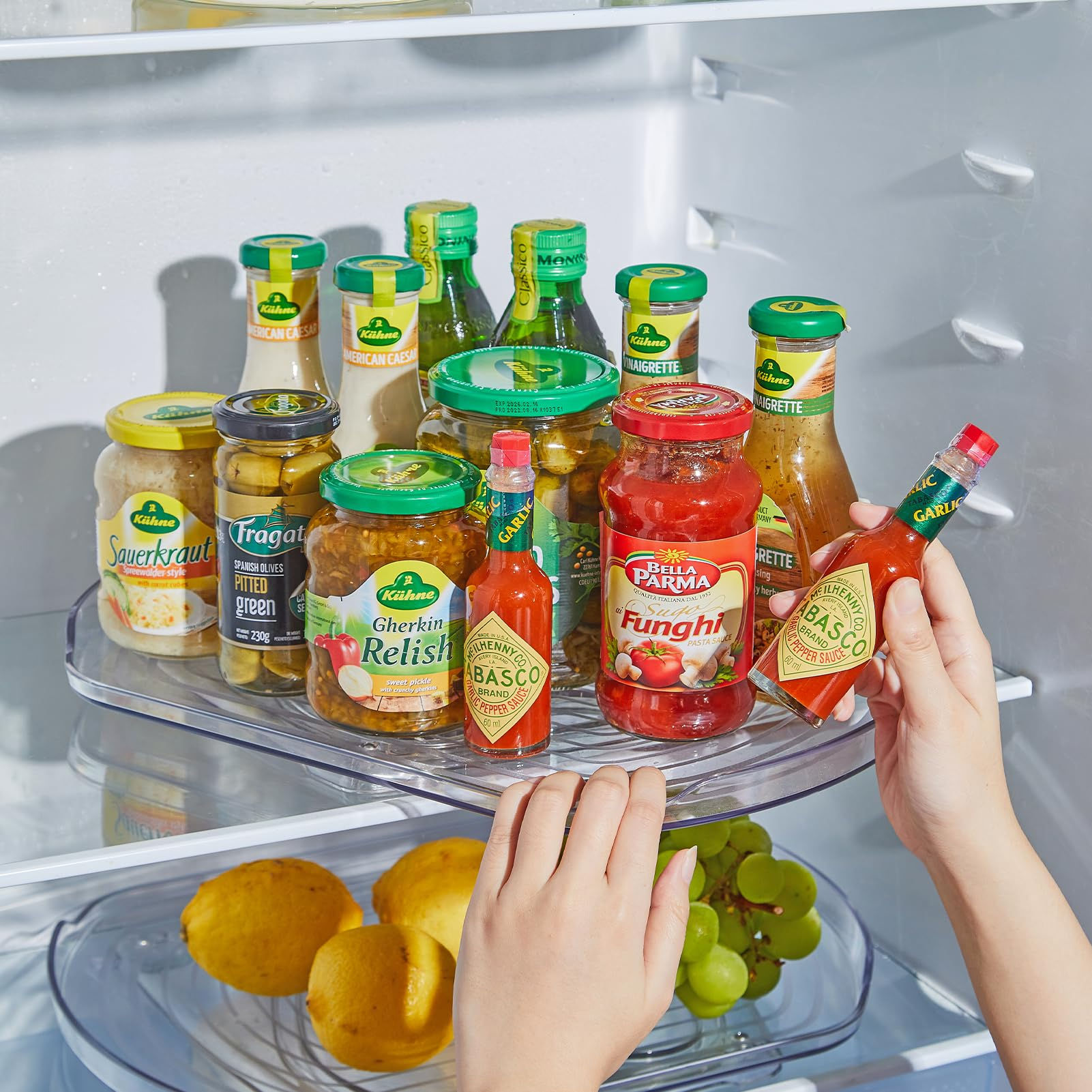 Clear 360° Rectangular Fridge Turntable - 15.67 Inch