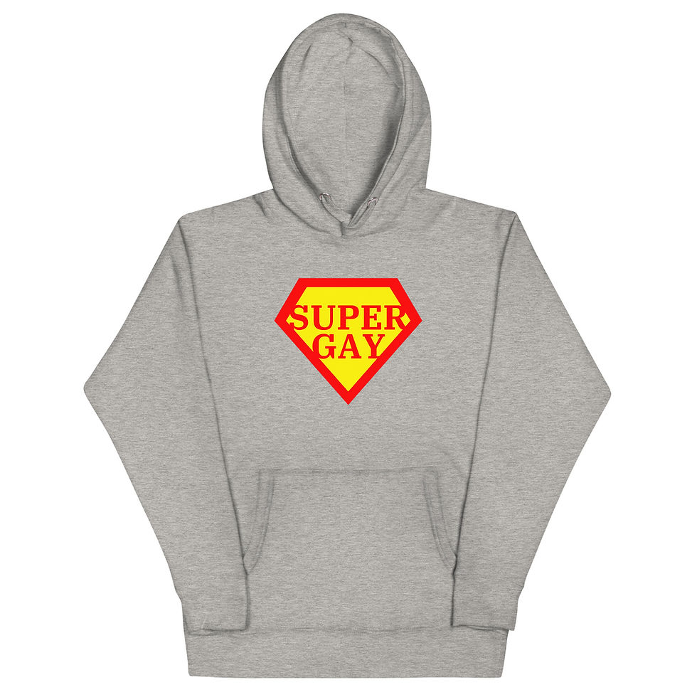 Thumbnail: Super Gay Emblem Unisex Hoodie