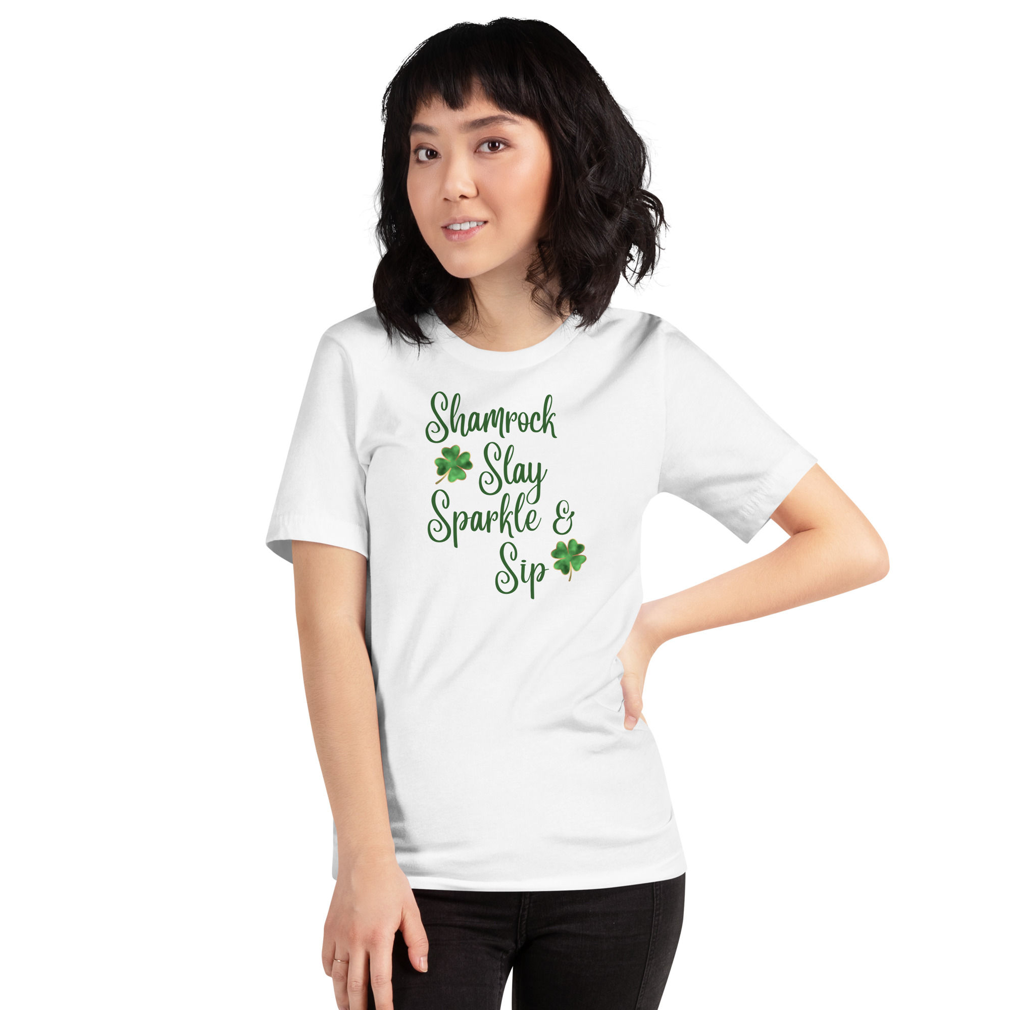 Shamrock Slay Sparkle and Sip Unisex t-shirt