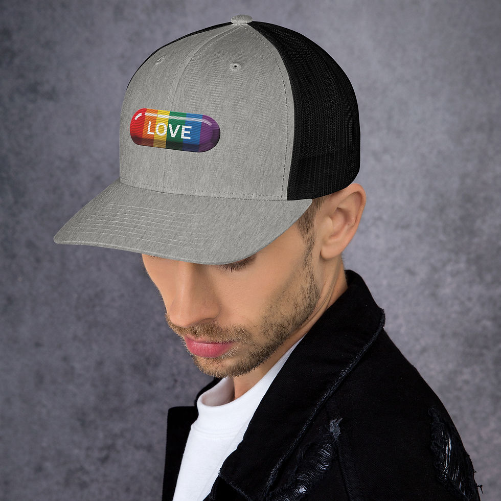 Thumbnail: Rainbow Love Pill Trucker Cap