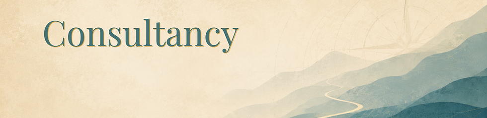 Illustrated consultancy banner representing strategic English and literacy support for schools, trusts and local authorities.
