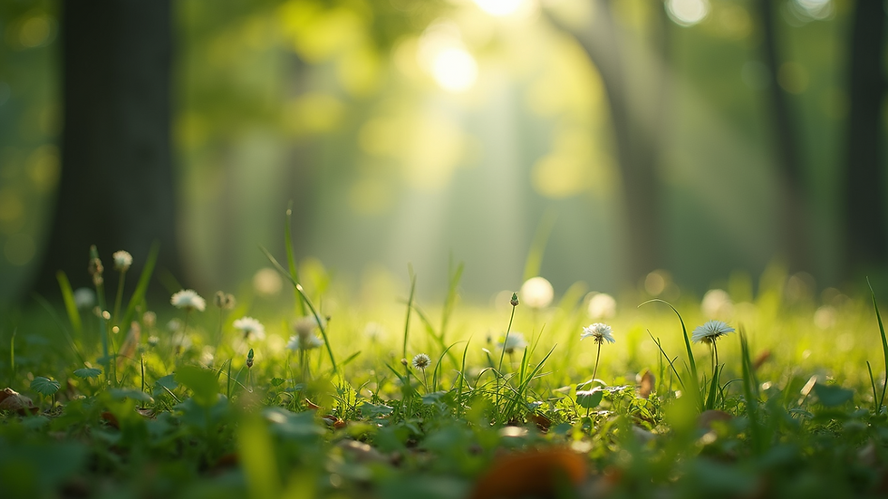 Close-up view of a serene nature scene