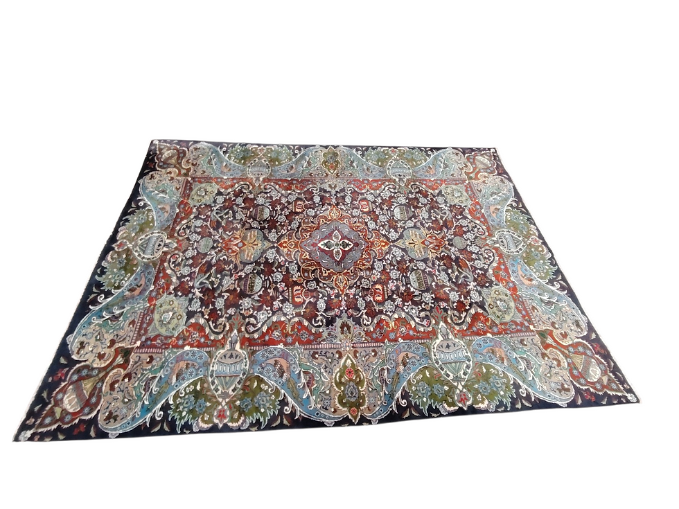 Miniature : Grand tapis persan d'Iran Kashan fait main en laine 340 x 247 cm