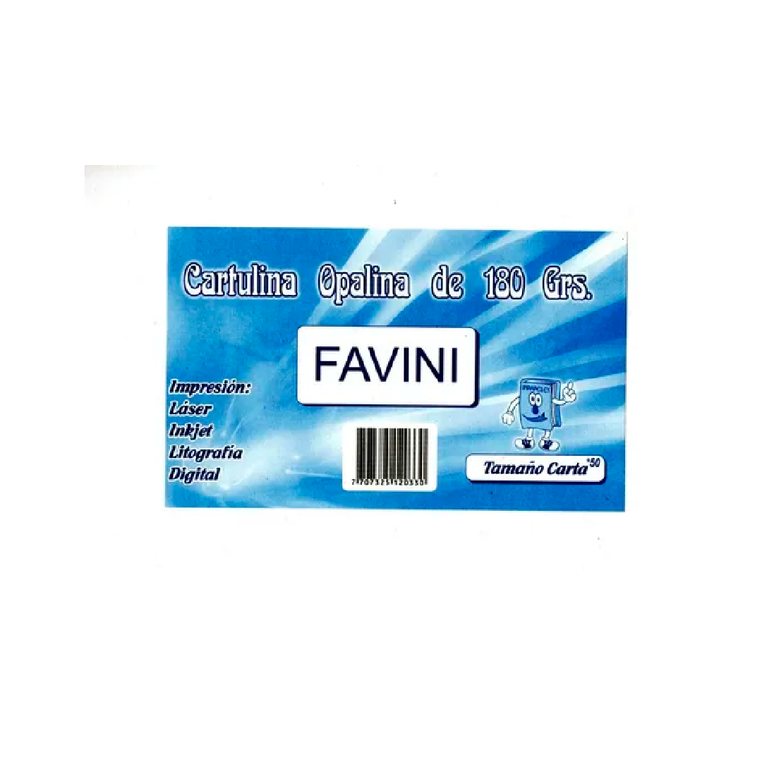 Paquete de Papel opalina carta x20
