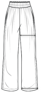 Hose mit Pfeilen der zeigt wo man die Beinweite misst.