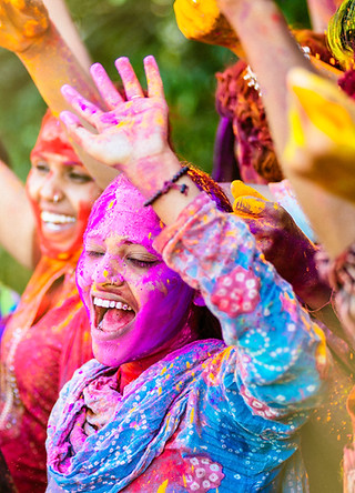 Women celebrating Holi