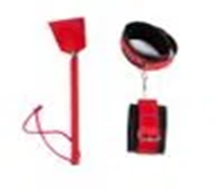 Kit Sensual Algema E Chibata Em Couro Sintético