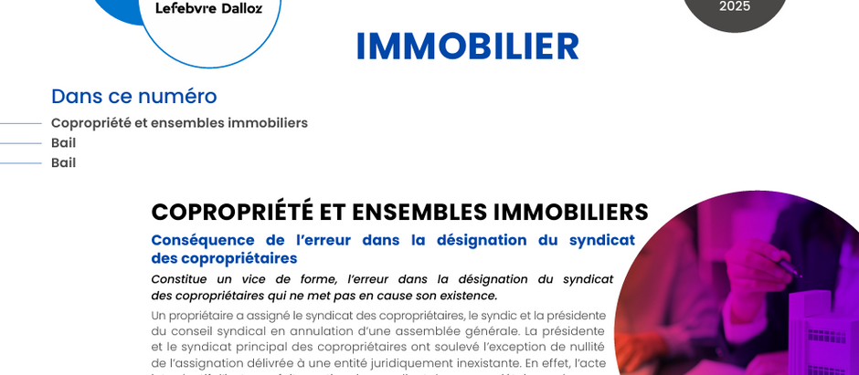 Droit immobilier - actualités à télécharger