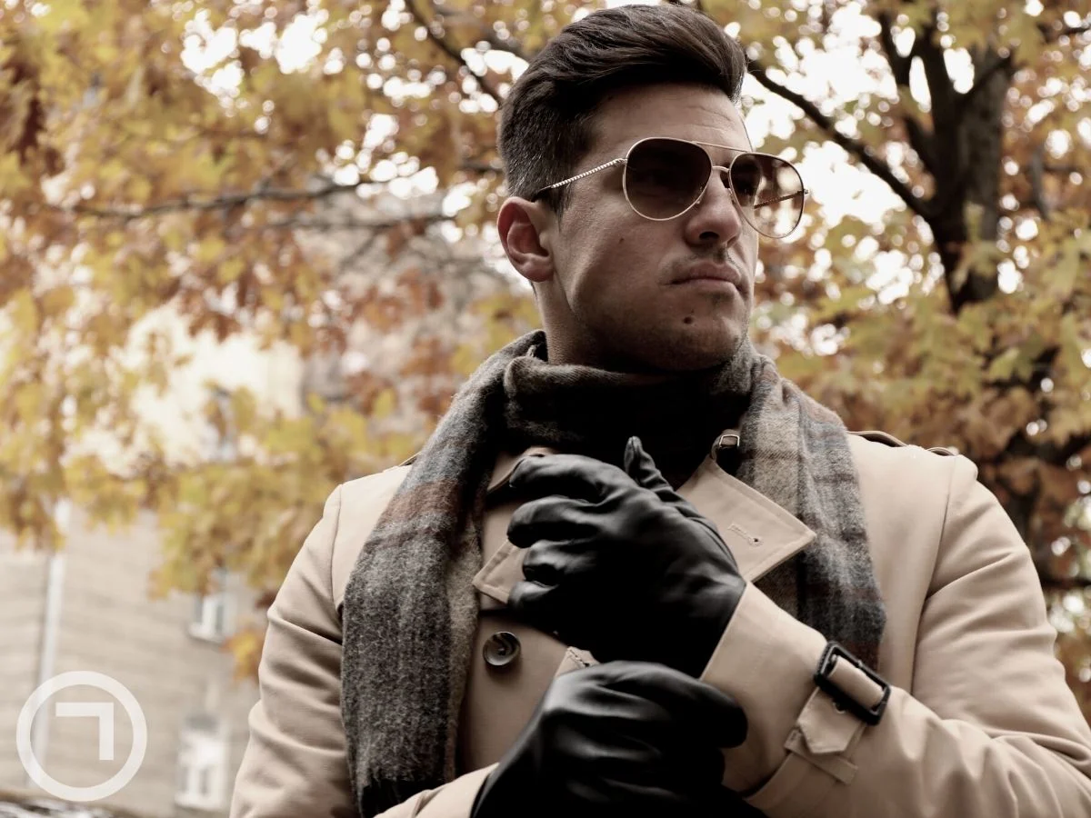 A man wearing gloves on his hands