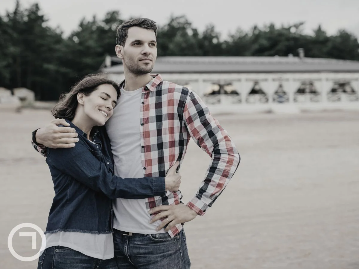 A girl hugging her partner