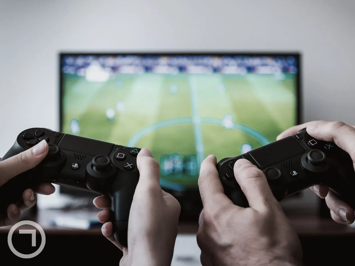 Friends playing video games