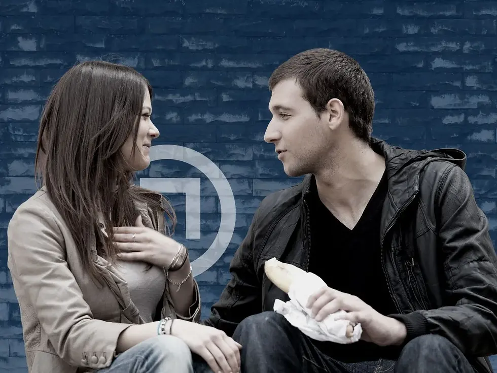 A couple talking