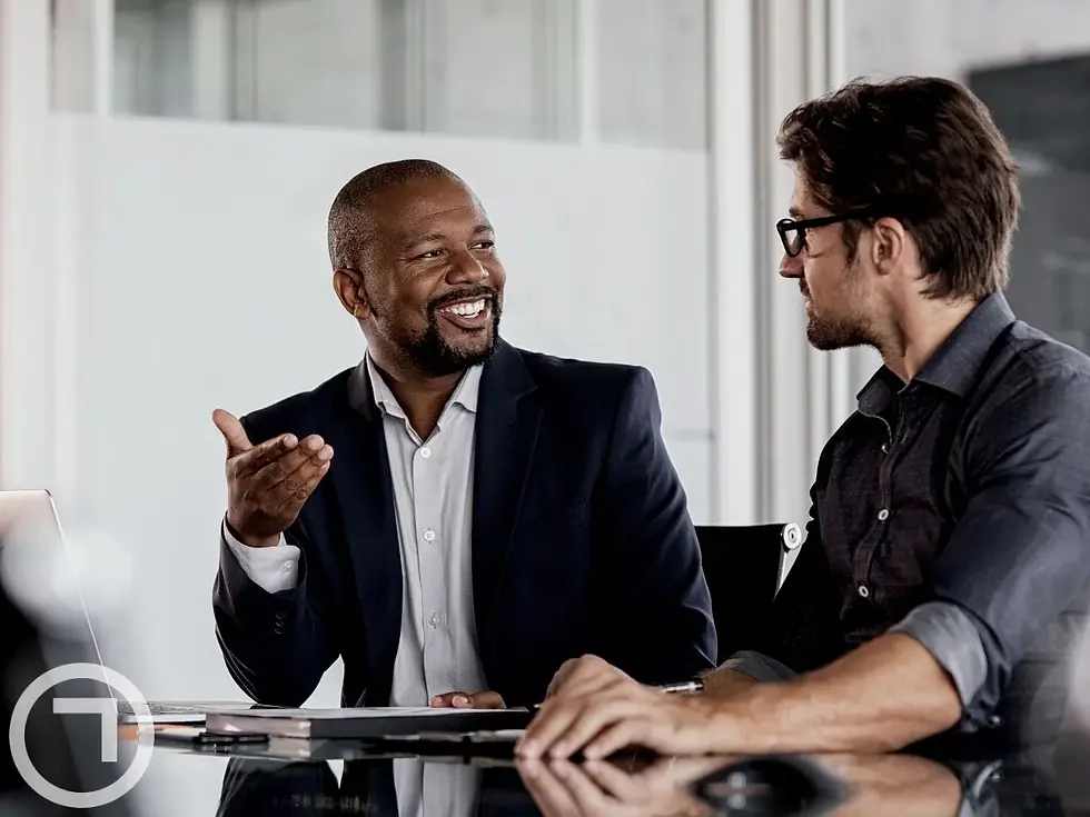 Two men talking