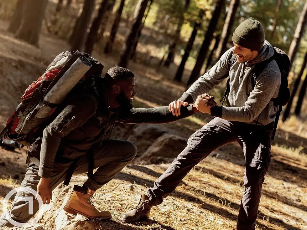 A man helping his friend