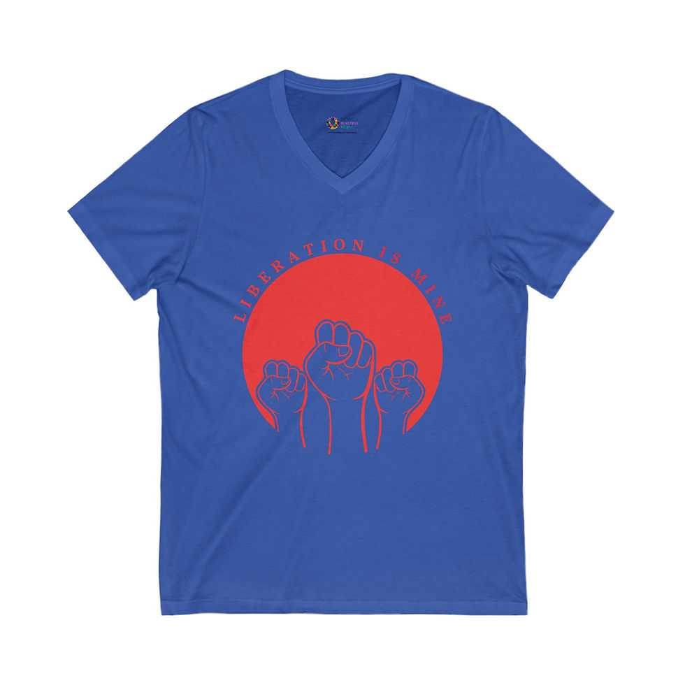 Thumbnail: Liberation is Mine Unisex V-Neck T-Shirt