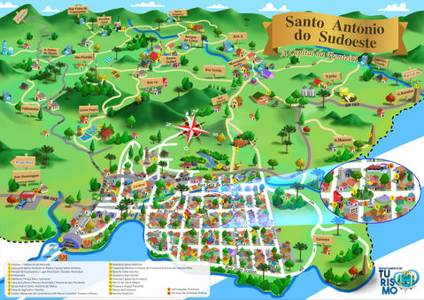 Mapa turístico ilustrado do Município, mapa ilustrativo