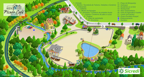 Mapa Turístico do parque, mapa ilustrativo