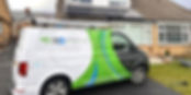 One of the NB Electrical & Renewables Ltd vans parked in front of a local home