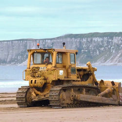 An Oakley Plant roller on an east coast beach in North Yorkshire
