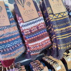 Joya patterned wool-blend socks available at Moulton Nurseries