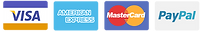 Payment methods - Visa, American Express, Mastercard, and PayPal