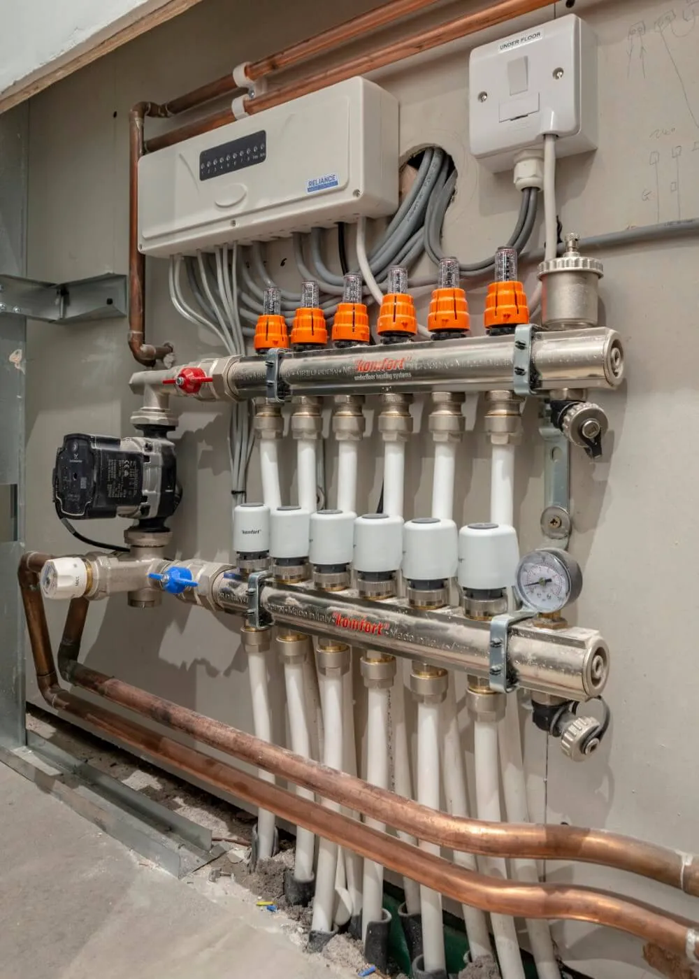 Gas boiler installation understairs
