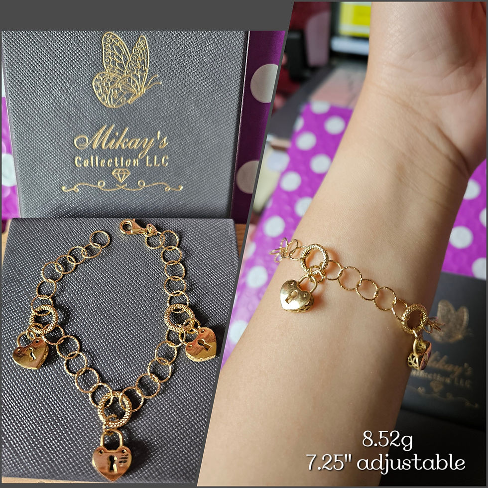 18K Heart Charm Bracelet 