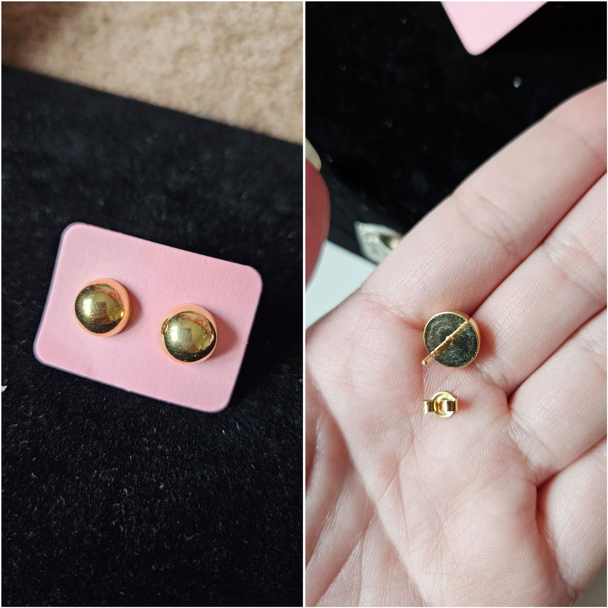 18K Half Ball Earrings 