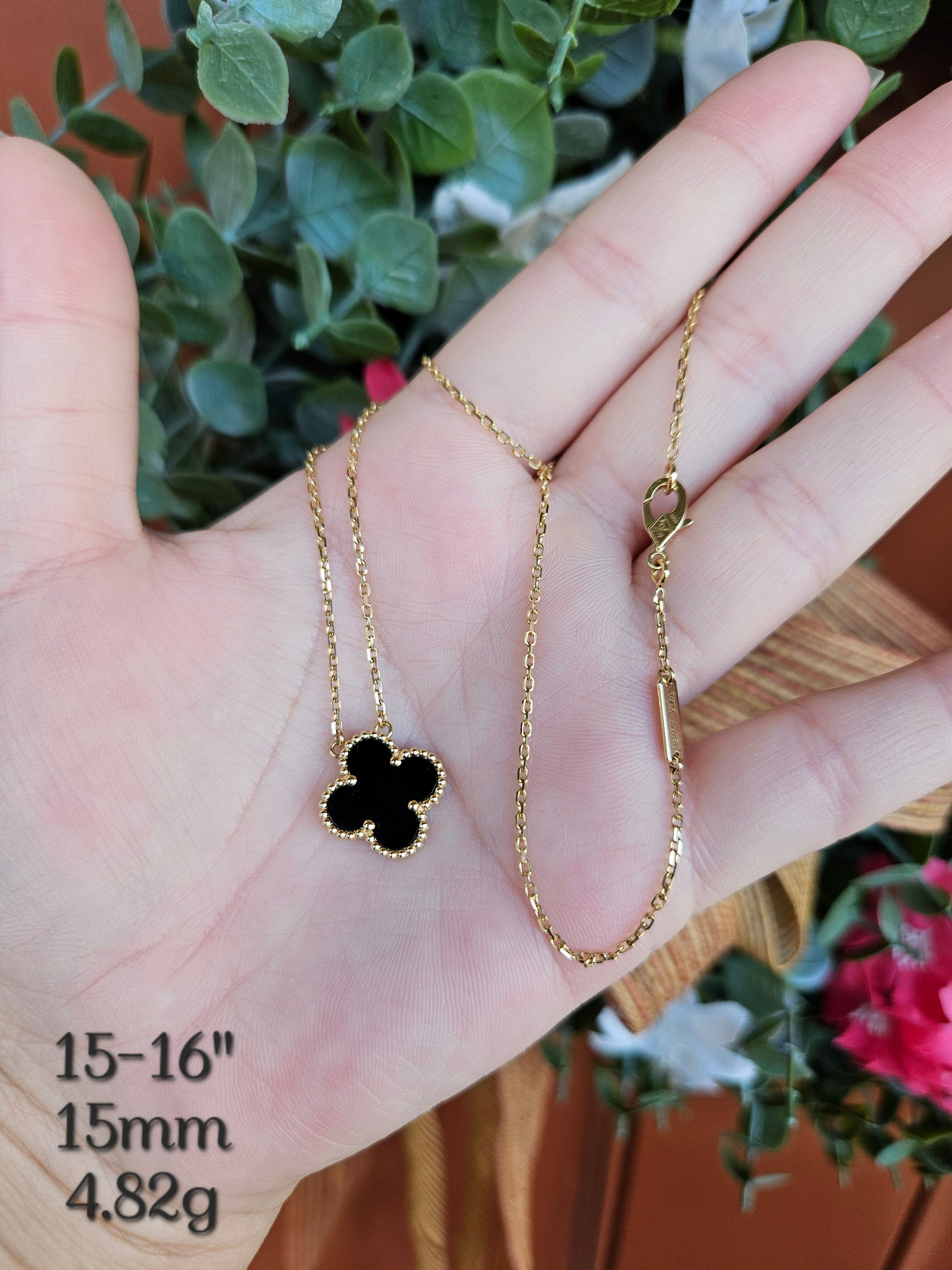 18K Black Clover Necklace 