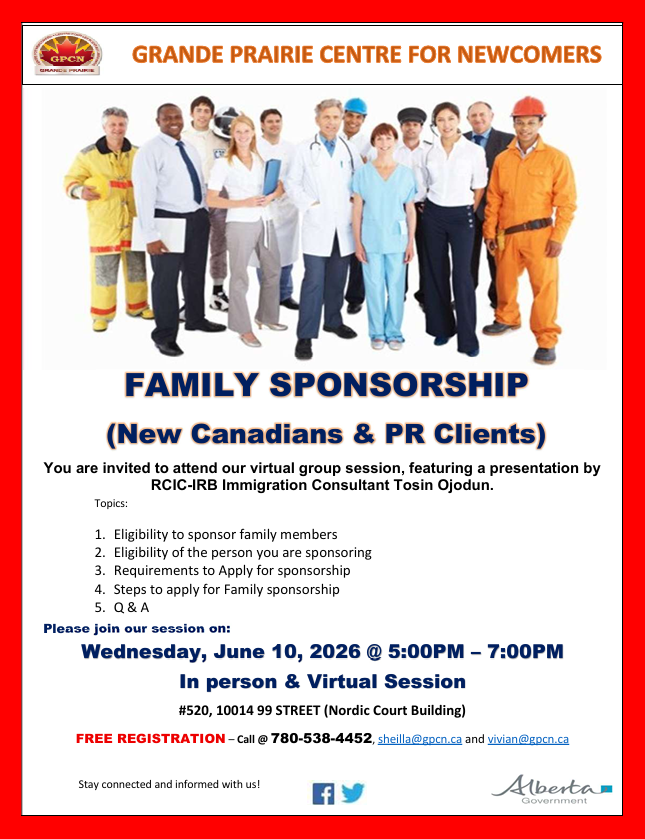 Family Sponsorship (New Canadians & PR Clients)