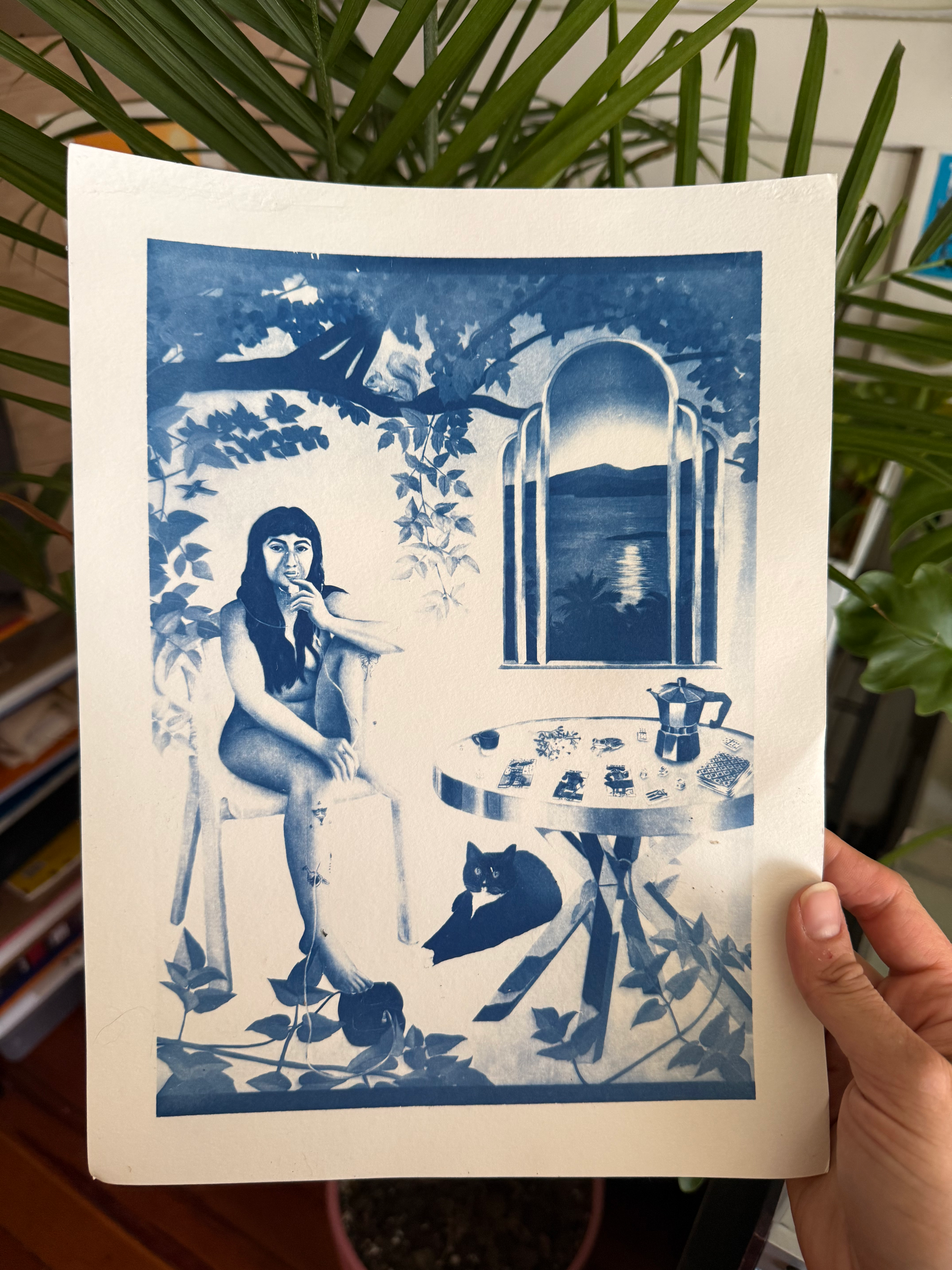 buscando la conexión / soñando de cuba - cyanotype