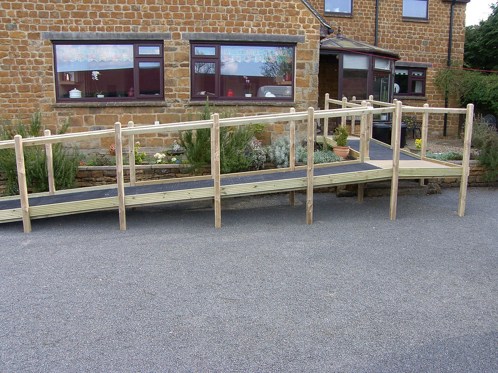 Access ramp in front of commercial building