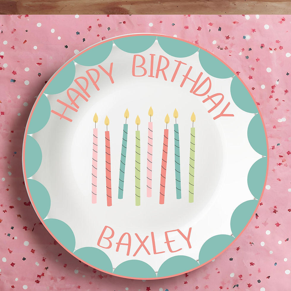 Personalized Handpainted Ceramic Birthday Plate - Kids Party Gift
