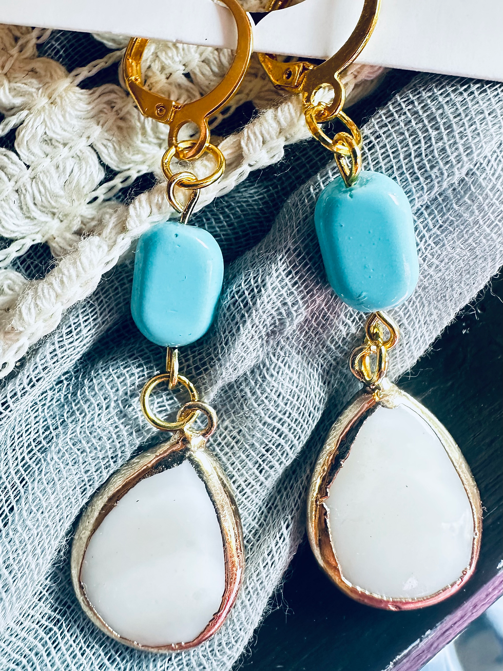 Coastal Shell turquoise earrings