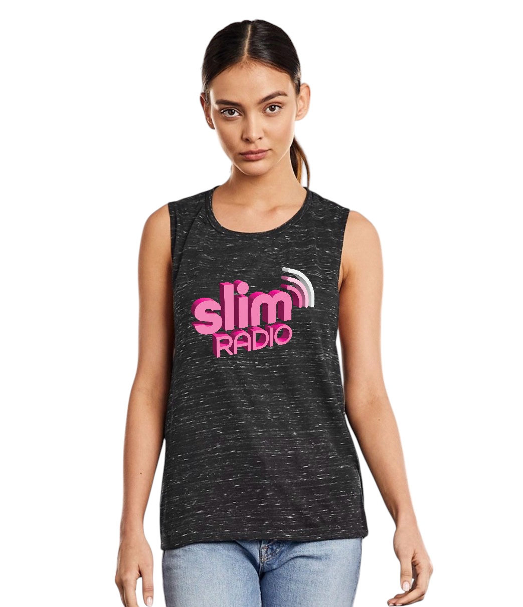 Slim Radio Ladies Flowy Scoop Muscle Vest